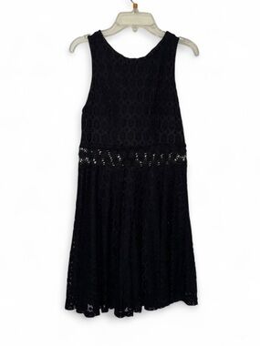 iris Girls Juniors L Black Lace floral Sleeveless Formal fancy Dress